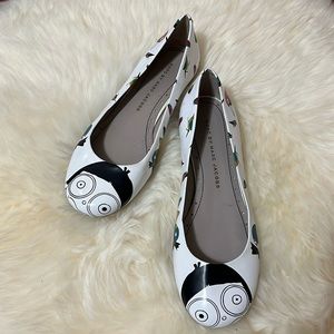 Marc by Marc Jacobs White Cartoon Girl Flats